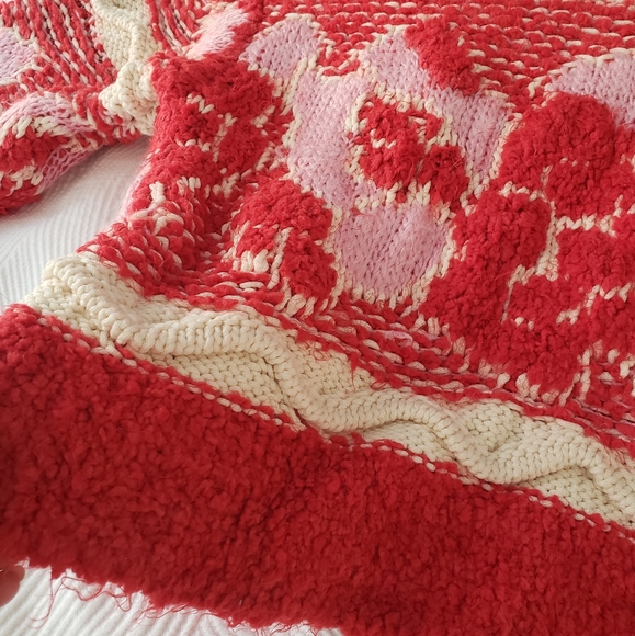 Zara Jacquard Knit Pink and Red Chunky Sweater - size small - Picture 9 of 15